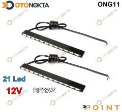 GÜNDÜZ LEDİ 21 LED İNCE 12V BEYAZ POİNT