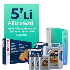 Bosch BMW X6 3.0 Dizel Filtre Bakım Seti Liqui Moly Motor Yağlı (2008-2011) 5 Li