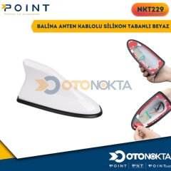 BALİNA ANTEN KABLOLU SİLİKON TABANLI BEYAZ