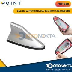 BALİNA ANTEN KABLOLU SİLİKON TABANLI GRİ