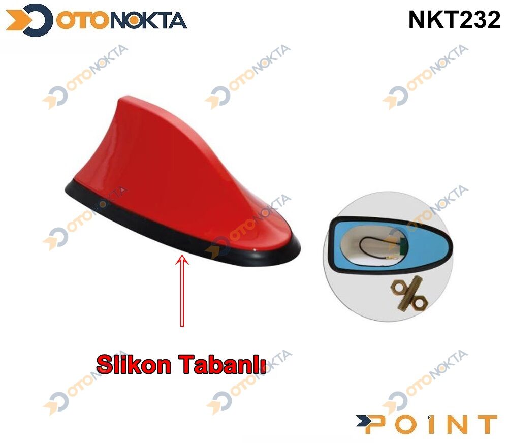 BALİNA ANTEN KABLOLU SİLİKON TABANLI KIRMIZI