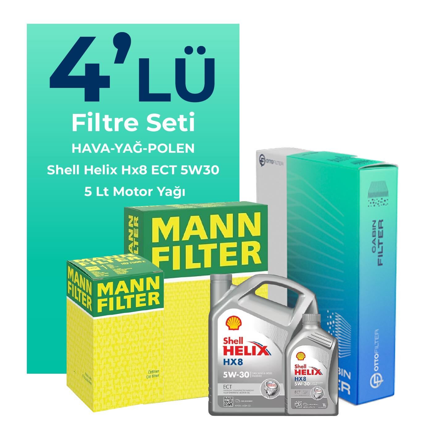 MANN İnfiniti FX 35 Filtre Bakım Seti Shell Motor Yağlı (2002-2009) 4 Lü