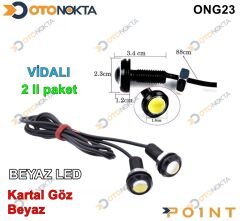 GÜNDÜZ LEDİ KARTAL GÖZ VİDALI İKİLİ BEYAZ
