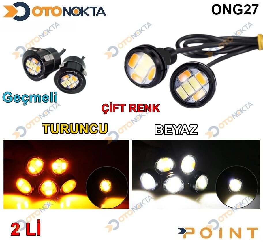 GÜNDÜZ LEDİ KARTAL GÖZ TURUNCU  BEYAZ VİDALI POİNT