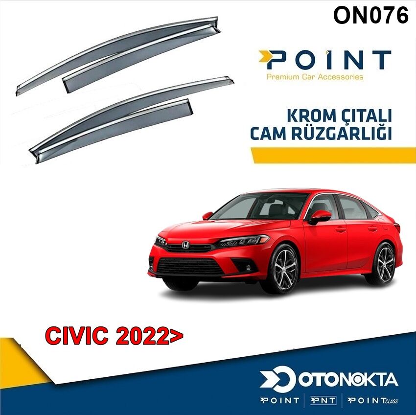 CAM RÜZGARLIĞI 4 LÜ KROMLU HONDA CİVİC 2022 POİNT