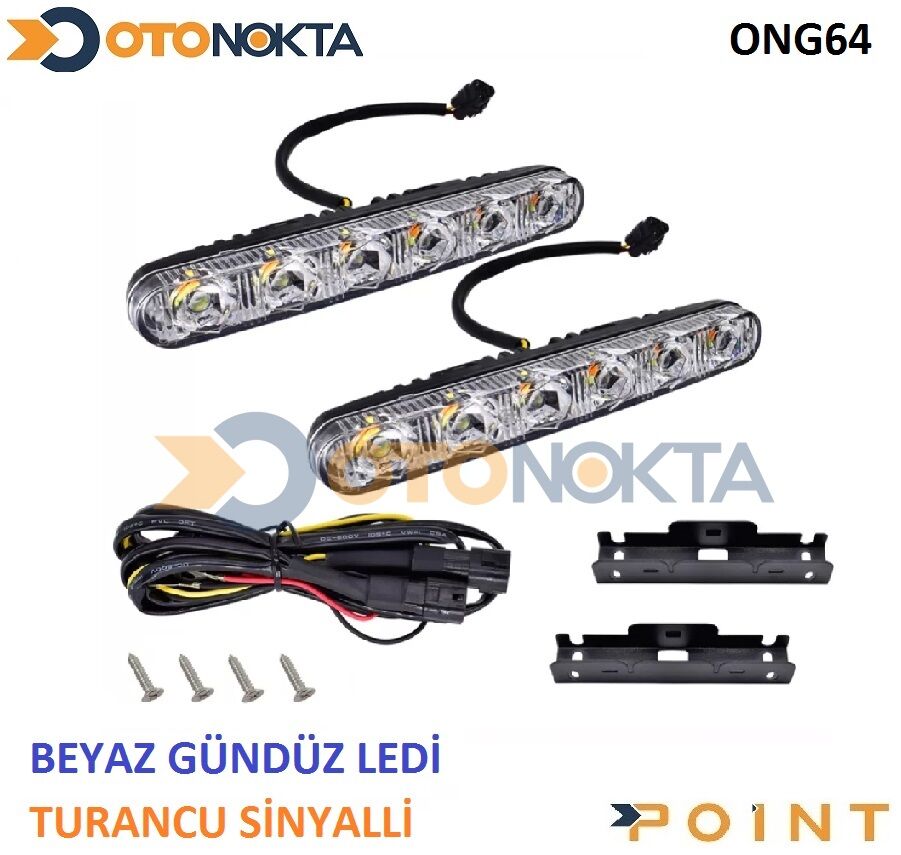 GÜNDÜZ LEDİ BEYAZ-TURUNCU SİNYALLİ ÇİFT RENK POİNT