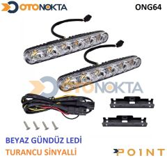 GÜNDÜZ LEDİ BEYAZ-TURUNCU SİNYALLİ ÇİFT RENK POİNT