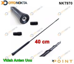 ANTEN UCU VİDALI SİYAH 40CM ÜNİVERSAL
