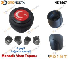 VİTES TOPUZU MANDALLI BAYRAKLI SİYAH ÇEMBER