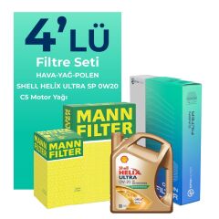 MANN Seat İbiza 1.0 TSi Filtre Bakım Seti Shell Motor Yağlı (2015-2017) 4 Lü