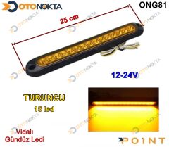GÜNDÜZ LEDİ VİDALI 25 CM 12V€24V TURUNCU POİNT