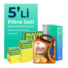 MANN Opel Insignia 1.5 Dizel Filtre Bakım Seti Shell Motor Yağlı (2018-2023) 5 Li