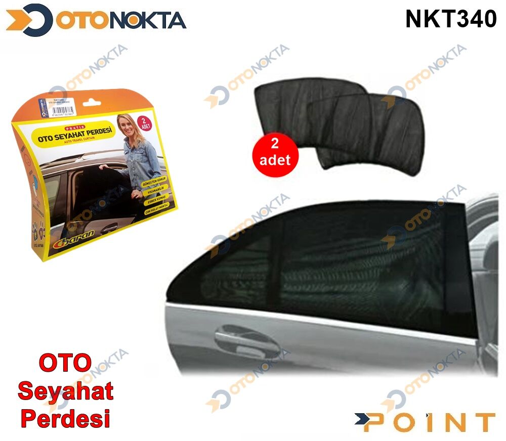 PERDE TÜL OTO SEYEHAT KOMPLE GEÇME 2 PARÇA SİYAH