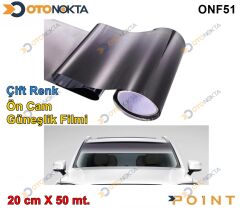 ÖN CAM FİLMİ ÇİFT RENK GÜNEŞLİK 20cmX50m SİYAH POİ