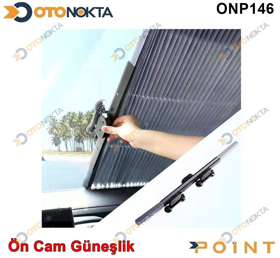 GÜNEŞLİK ÖN CAM TRAPEZ MODEL SİYAH 70X150CM POİNT