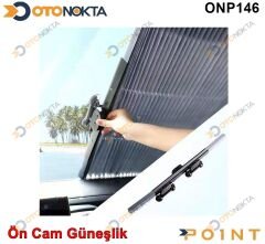 GÜNEŞLİK ÖN CAM TRAPEZ MODEL SİYAH 70X150CM POİNT