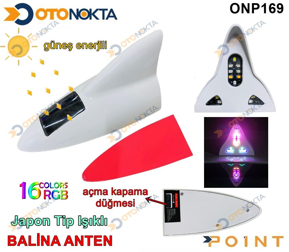 BALİNA ANTEN PROFESYONEL IŞIKLI BEYAZ POİNT