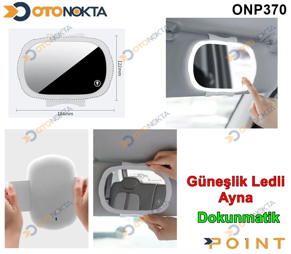 ARAÇ İÇ GÜNEŞLİK GEÇMELİ  LEDLİ AYNA 12V