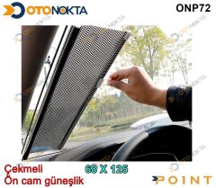 GÜNEŞLİK ÇEKMELİ NOKTALI SİYAH 68*125 İTHAL POİNT