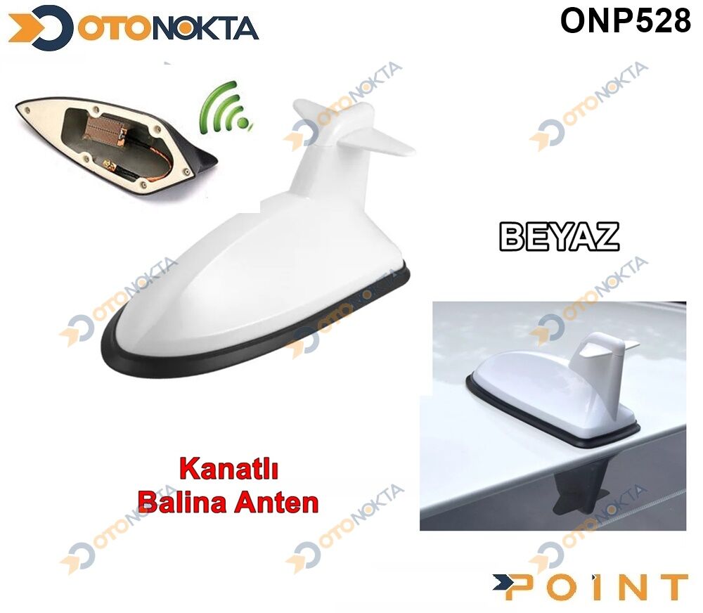 BALİNA ANTEN ÇEKMELİ KANATLI MODEL BEYAZ  POİNT