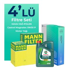 MANN Peugeot Rifter 1.5 Dizel Filtre Bakım Seti Castrol Motor Yağlı (2019-2024) 4 Lü