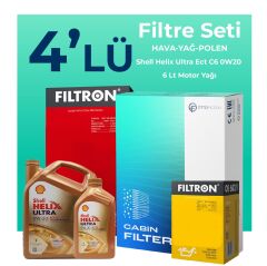Filtron Mercedes E180 1.5 Benzin Filtre Bakım Seti Shell Motor Yağlı (2023-2025) 4 Lü
