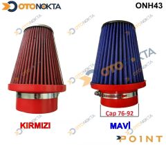 HAVA FİLTRESİ KAPALI UZUN 76-92MM KIRMIZI MAVİ