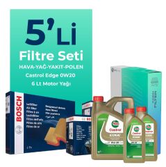 Bosch Volkswagen Caddy 2.0 Dizel Filtre Bakım Seti Castrol Motor Yağlı (2020-2025) 5 Li