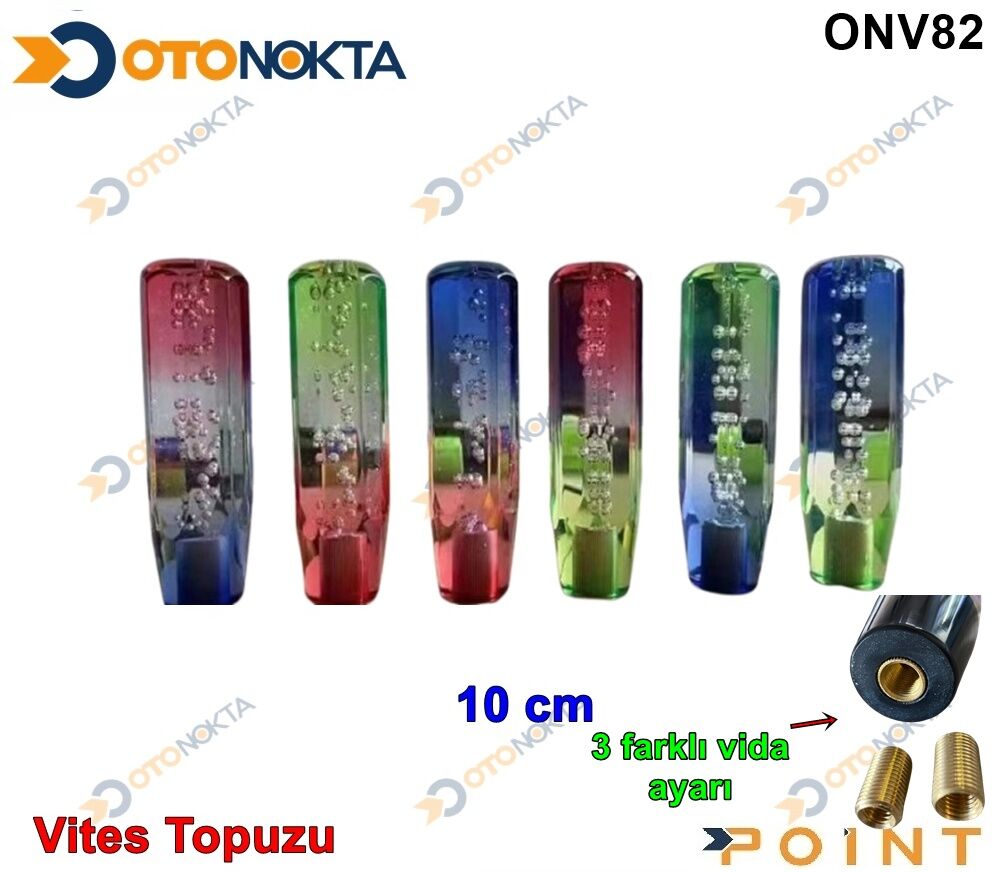 VİTES TOPUZU ŞEFFAF DAMLACIK 10CM  RENKLİ POİNT
