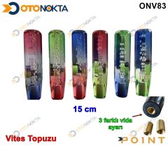 VİTES TOPUZU ŞEFFAF DAMLACIK 15CM  RENKLİ POİNT