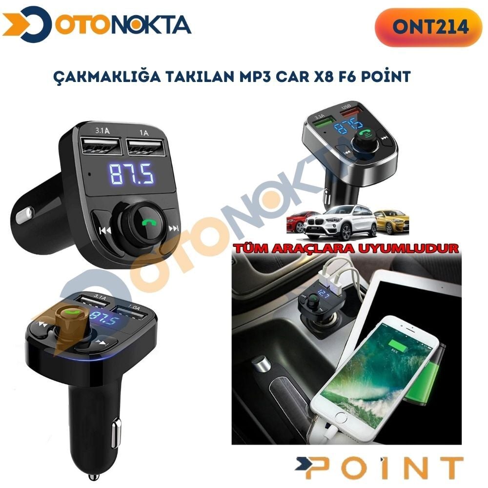 ÇAKMAKLIĞA TAKILAN MP3 CAR X8 F6  POİNT