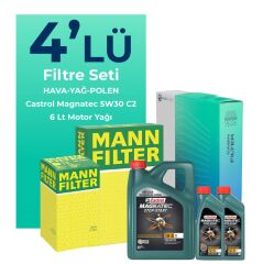 MANN Peugeot Expert 1.5 Dizel Filtre Bakım Seti Castrol Motor Yağlı (2017-2025) 4 Lü