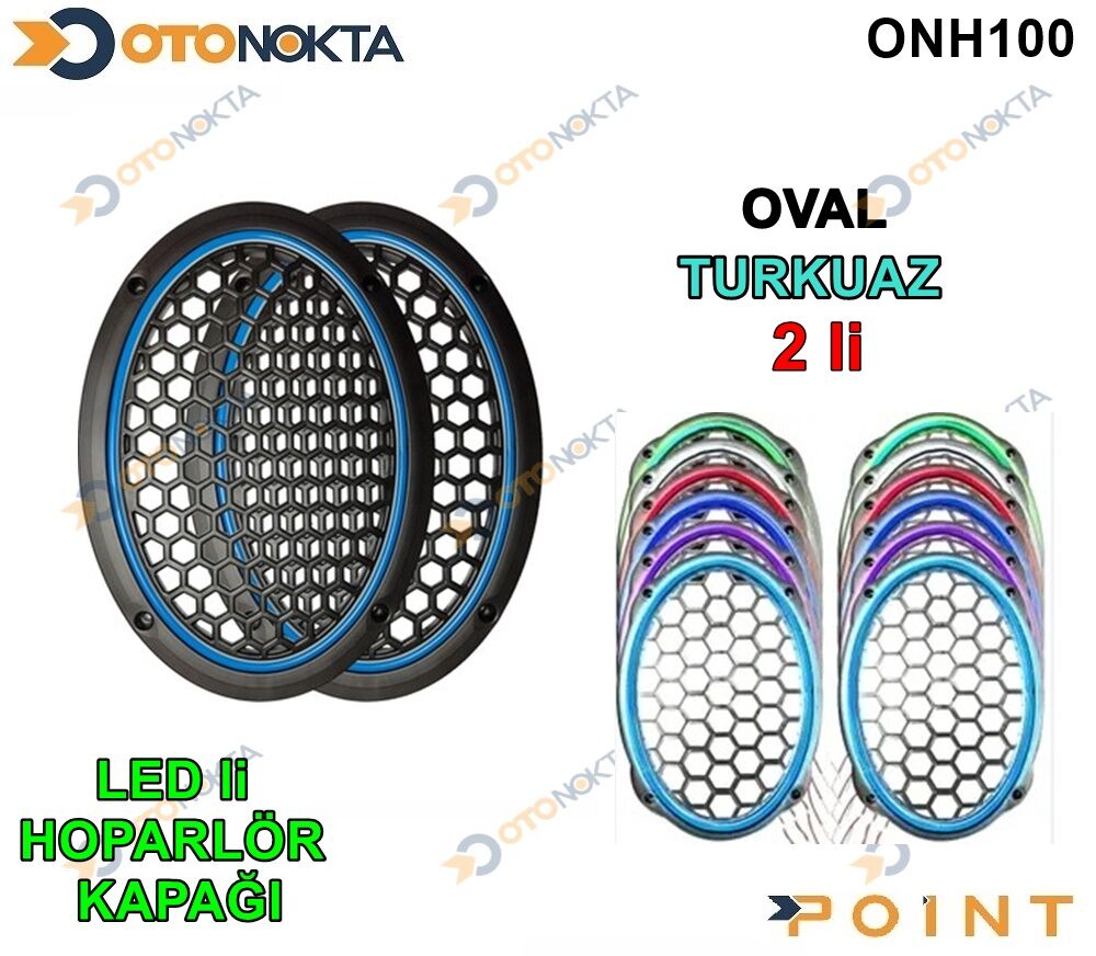 OVAL HOPARLÖR KAPAĞI IŞIKLI TURKUAZ