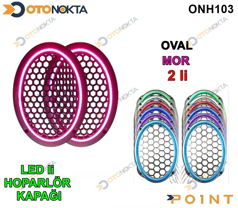 OVAL HOPARLÖR KAPAĞI IŞIKLI MOR