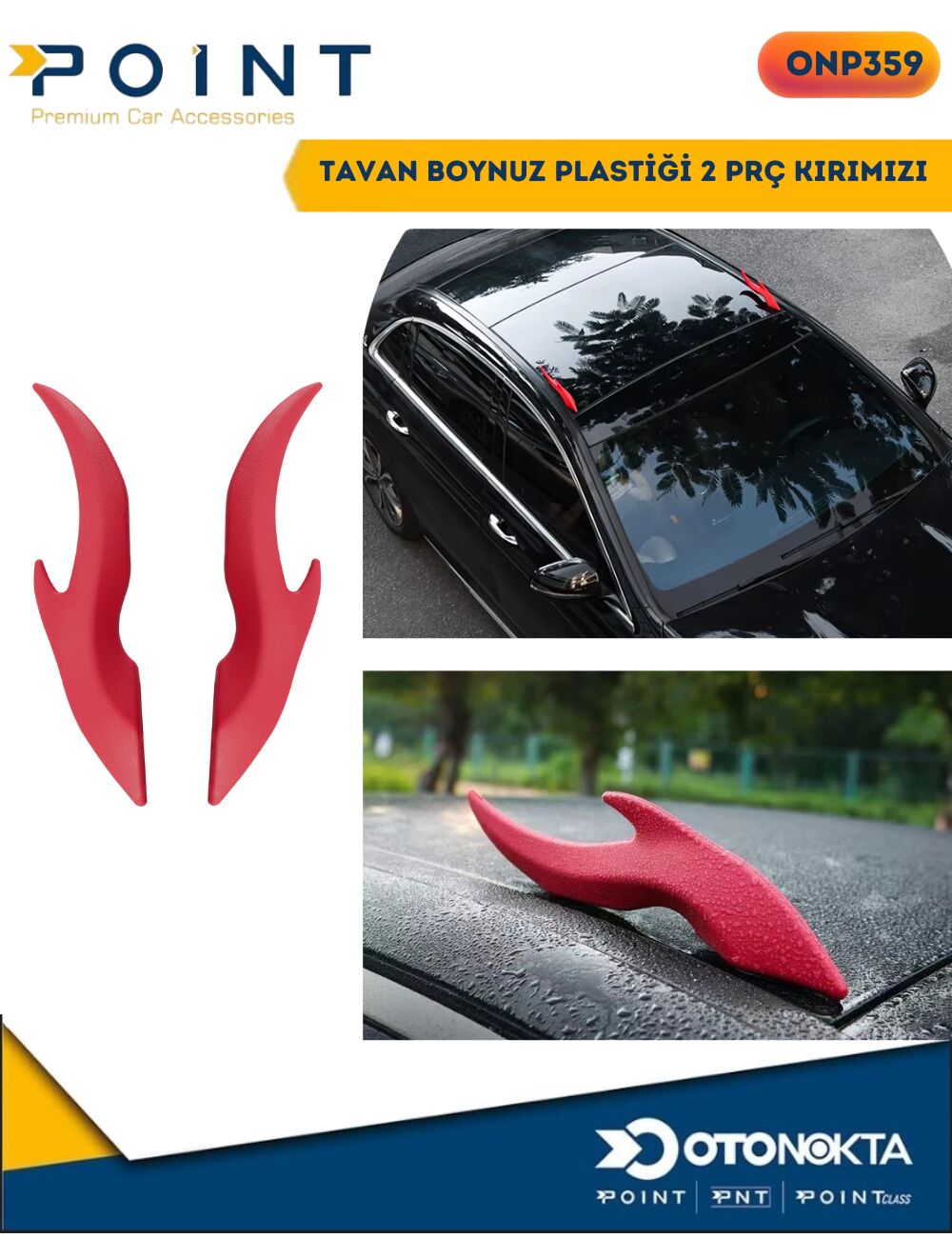 TAVAN BOYNUZ PLASTİĞİ 2 PRÇ KIRMIZI İTHAL