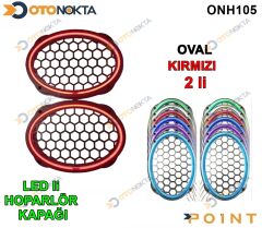OVAL HOPARLÖR KAPAĞI IŞIKLI KIRMIZI