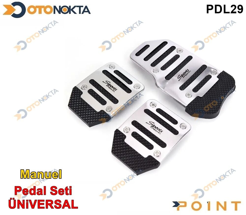 PEDAL SETİ ÜNİVERSAL 3 PRÇ MANUEL KROM SİYAH POİNT