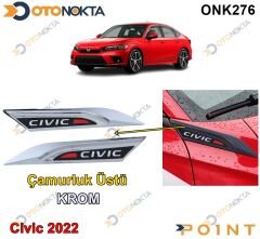 CAMURLUK ÜSTÜ VENTİL DEKORU KROM CİVİC 2022 POİNT