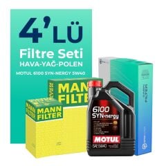 MANN Fiat Punto Evo 1.4 Benzinli Filtre Bakım Seti Motul Motor Yağlı (2008-2015) 4 Lü