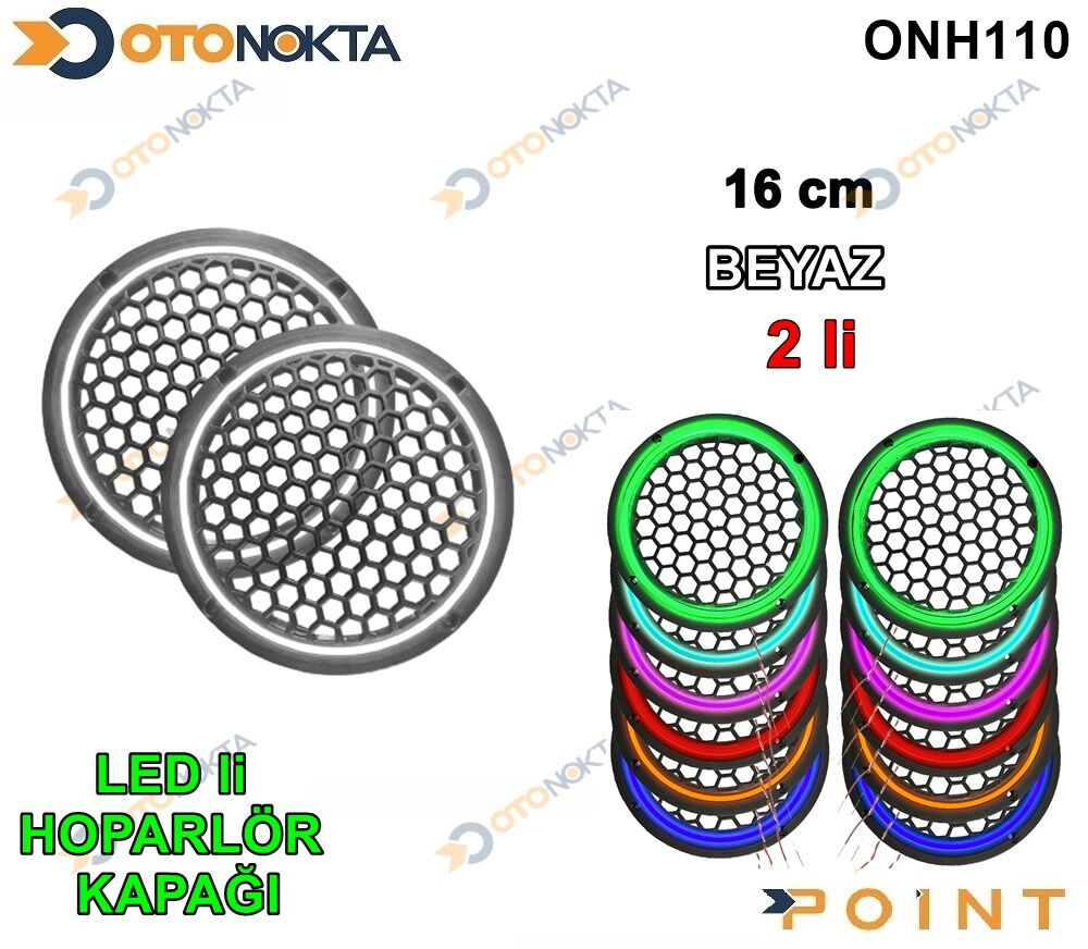 16 CM HOPARLÖR KAPAĞI IŞIKLI BEYAZ