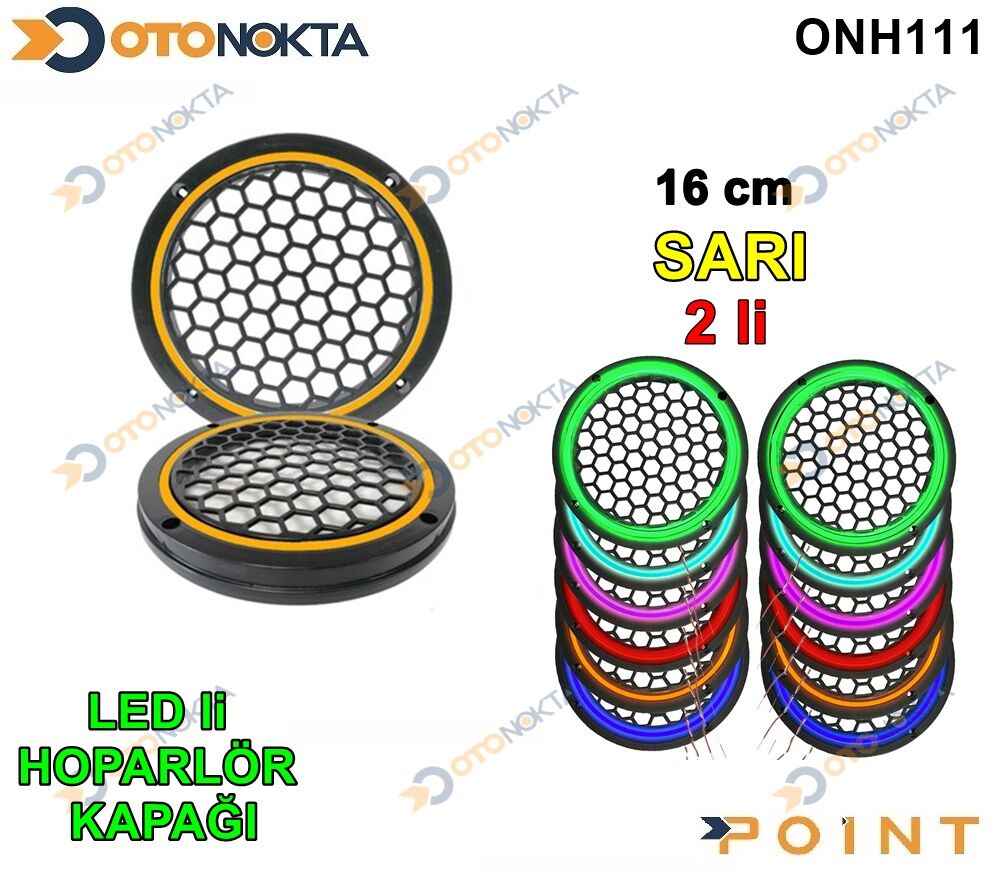 16 CM HOPARLÖR KAPAĞI IŞIKLI SARI