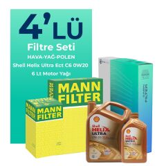 MANN Volvo S90 2.0 Dizel D5 Filtre Bakım Seti Shell Motor Yağlı (2016-2022) 4 Lü