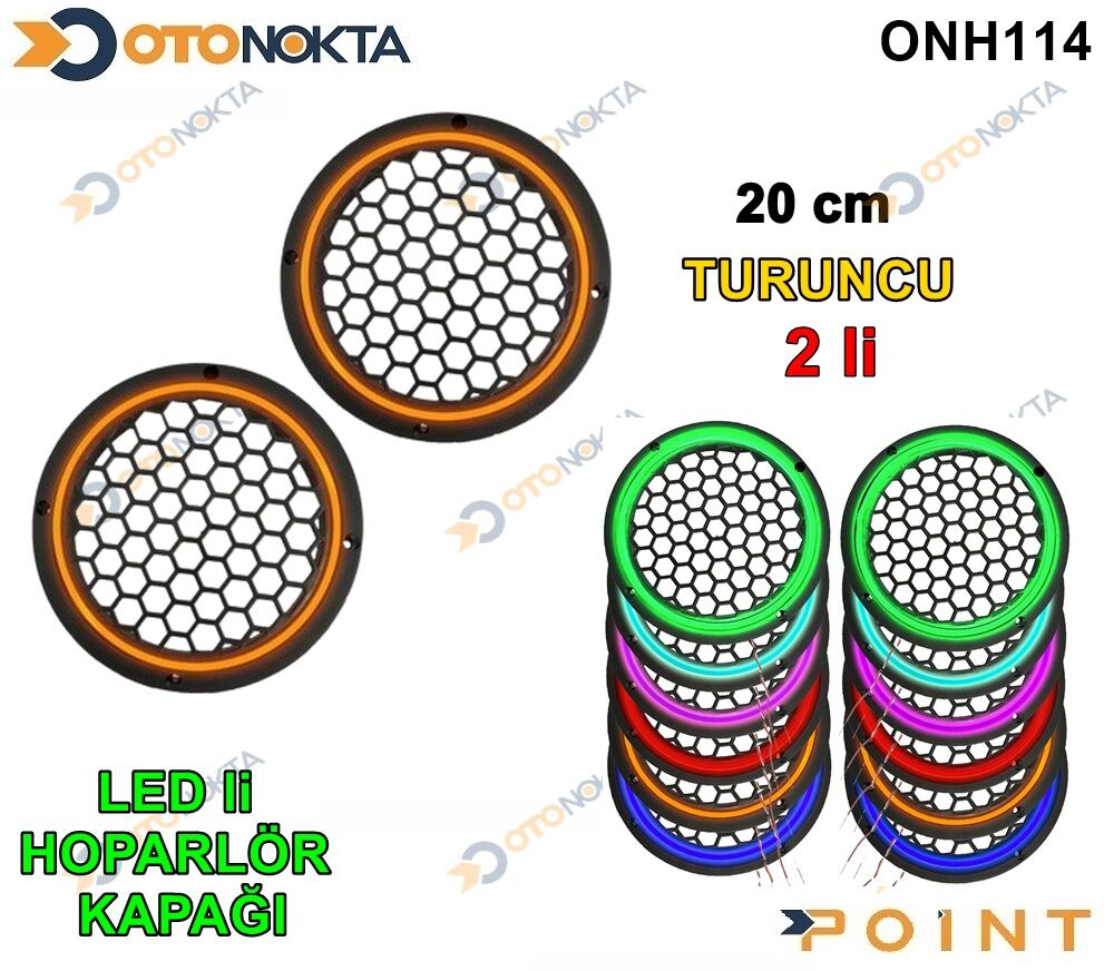 20 CM HOPARLÖR KAPAĞI IŞIKLI TURUNCU