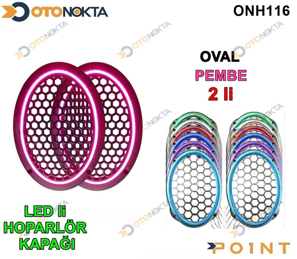 OVAL HOPARLÖR KAPAĞI IŞIKLI PEMBE