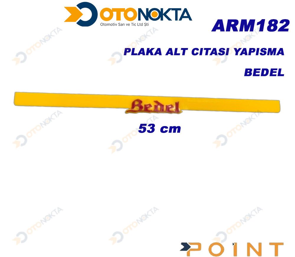 PLAKA ALT ÇITASI YAPIŞMA BEDEL SARI