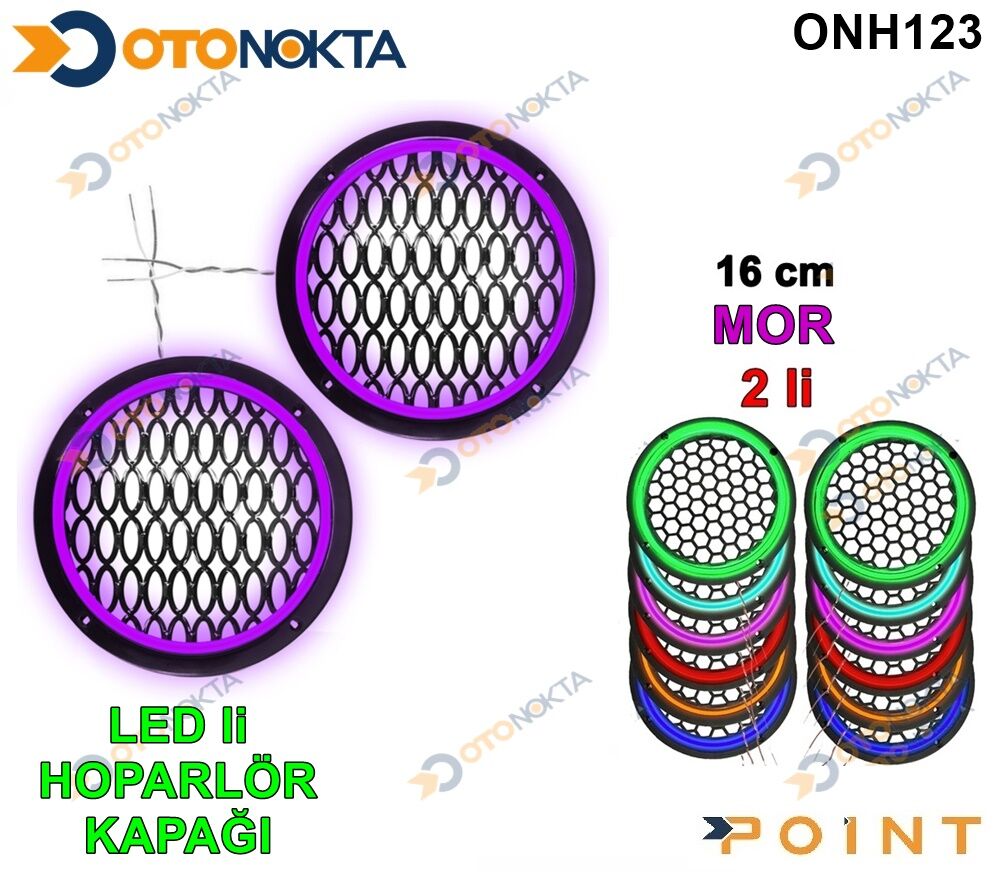16 CM HOPARLÖR KAPAĞI IŞIKLI MOR