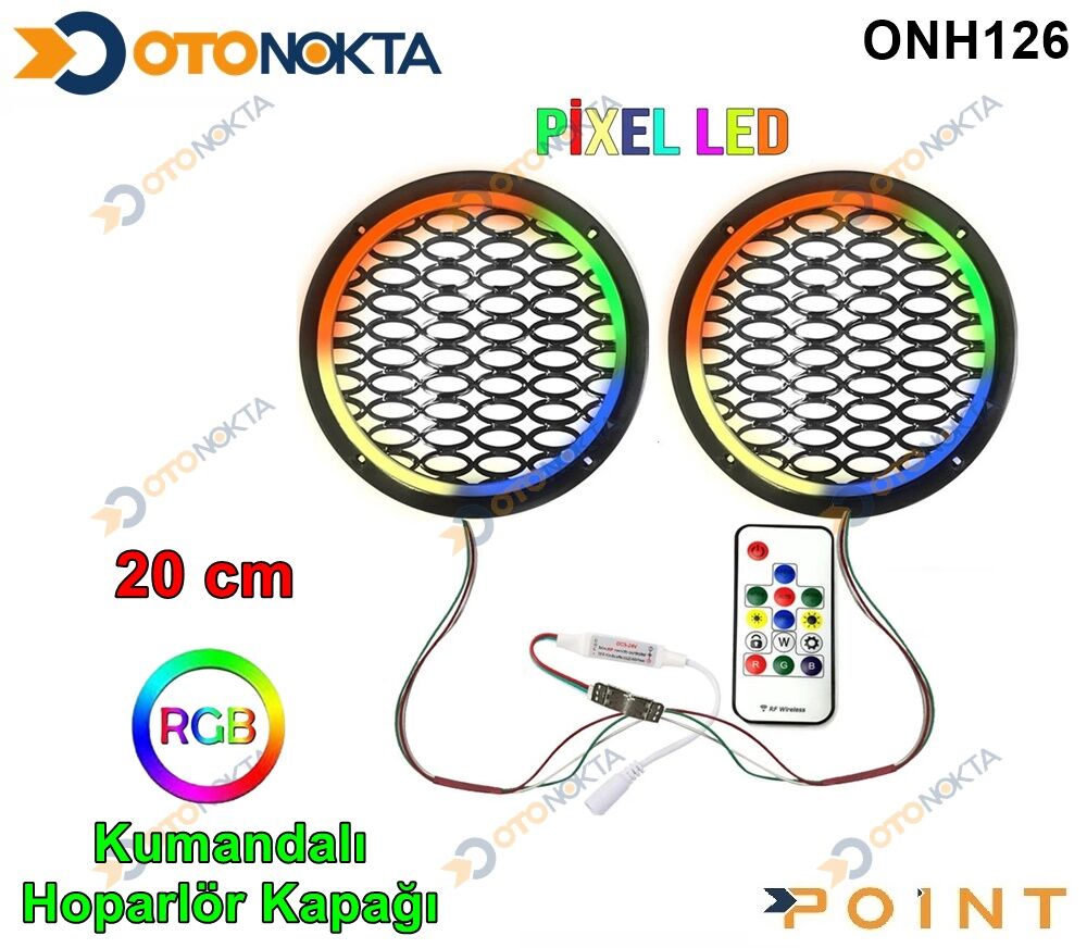 20 CM HOPARLÖR KAPAĞI PİXEL LED KUMANDALI