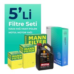 MANN Toyota Proace 1.5 Dizel Filtre Bakım Seti Motul Motor Yağlı (2018-2025) 5 Li