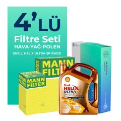 MANN Volkswagen Caddy 2.0 Dizel Filtre Bakım Seti Shell Motor Yağlı (2020-2025) 4 Lü