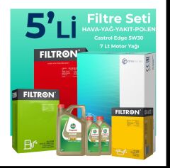 Filtron Mercedes C200 Dizel Filtre Bakım Seti Castrol Motor Yağlı (2018-2021) 5 Li